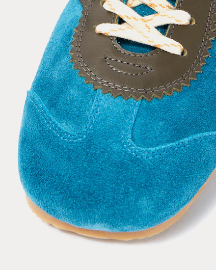 Dries Van Noten Dustin Suede Leather Blue Low Top Sneakers - 5
