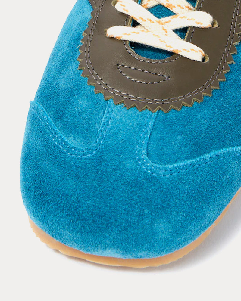 Dries Van Noten Dustin Suede Leather Blue Low Top Sneakers - 5