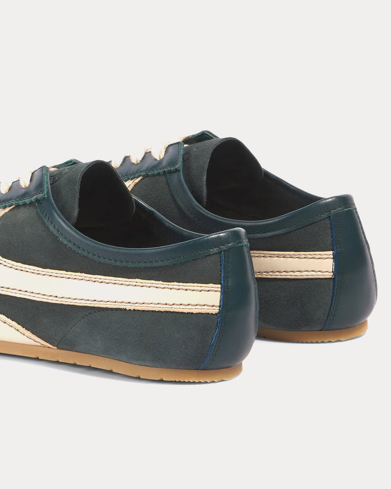 Dries Van Noten Dustin Suede Leather Bottle Green Low Top Sneakers - 4