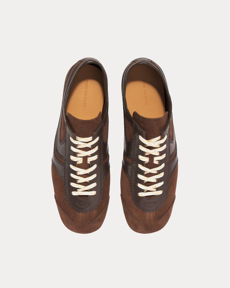 Dries Van Noten Dustin Suede Leather Dark Brown Low Top Sneakers - 2