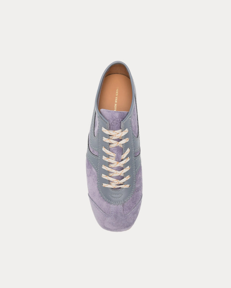 Dries Van Noten Dustin Suede Leather Lilac Low Top Sneakers - 2