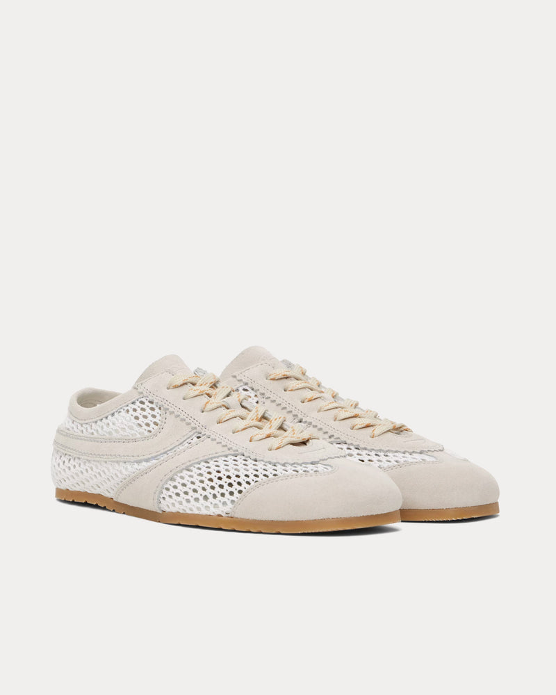 Dries Van Noten Dustin Mesh Leather White Low Top Sneakers - 3
