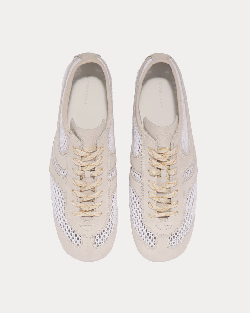 Dries Van Noten Dustin Mesh Leather White Low Top Sneakers - 2