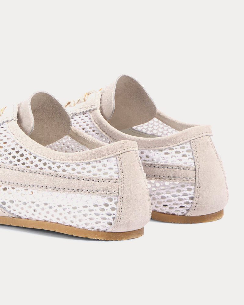 Dries Van Noten Dustin Mesh Leather White Low Top Sneakers - 5