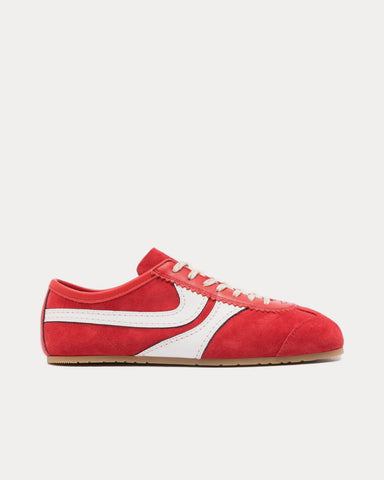 Dries Van Noten Dustin Suede Leather Red Low Top Sneakers