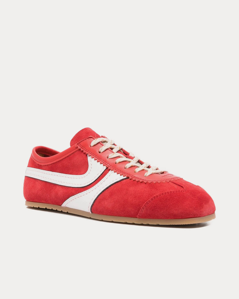 Dries Van Noten Dustin Suede Leather Red Low Top Sneakers - 3
