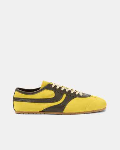Dries Van Noten Dustin Suede Leather Yellow / Brown Low Top Sneakers