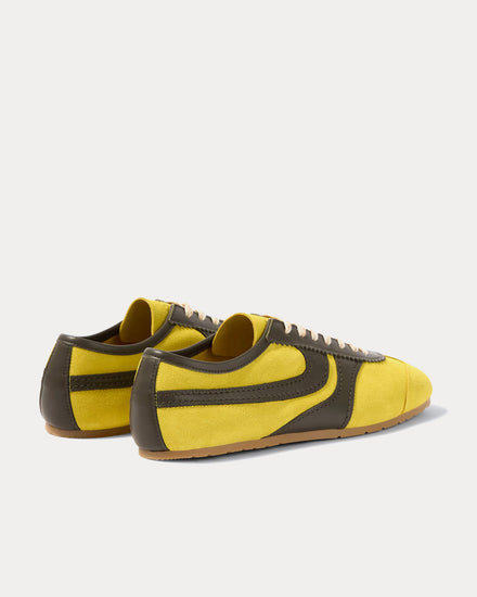 Dries Van Noten Dustin Suede Leather Yellow / Brown Low Top Sneakers - 4