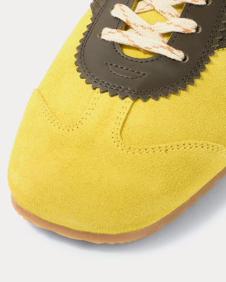 Dries Van Noten Dustin Suede Leather Yellow / Brown Low Top Sneakers - 5