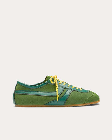 Dries Van Noten Dustin Suede Green Low Top Sneakers