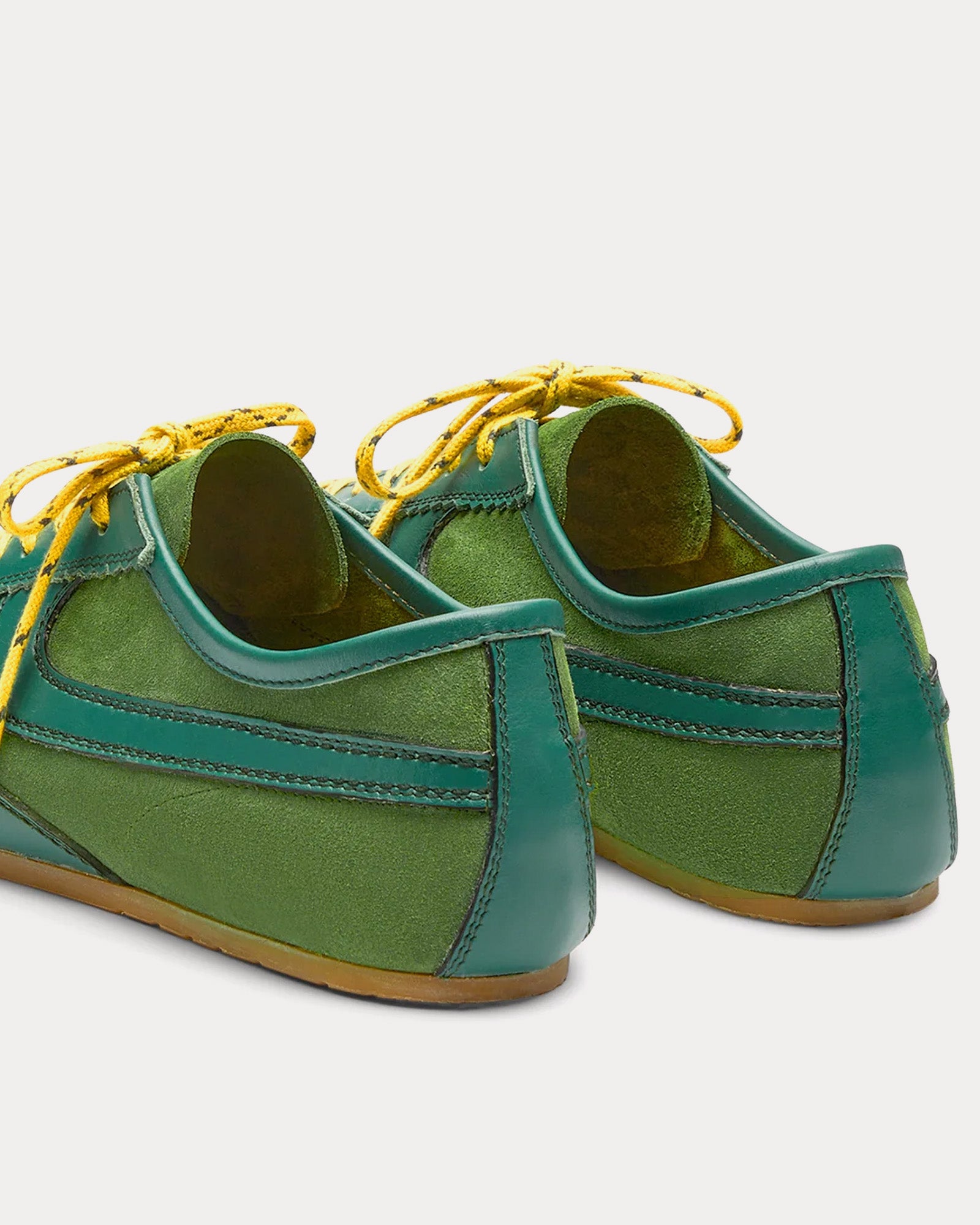 Dries Van Noten - 70's Suede Green Low Top Sneakers