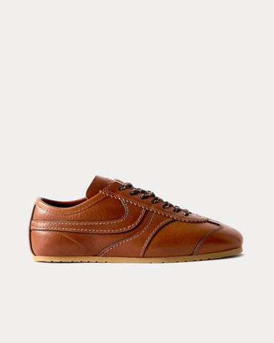 Dries Van Noten Dustin Leather Tan Low Top Sneakers