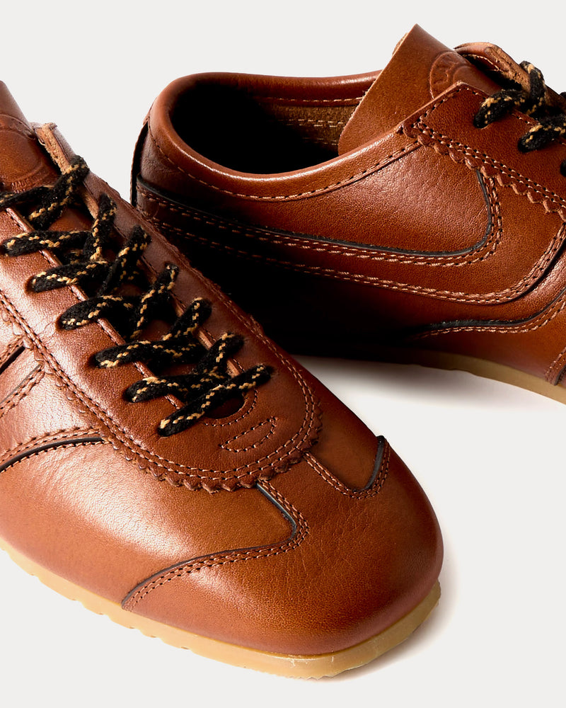 Dries Van Noten Dustin Leather Tan Low Top Sneakers - 2