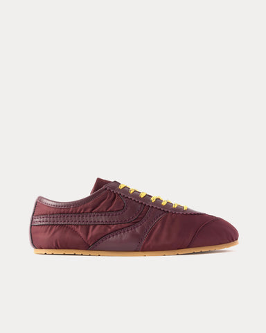 Dries Van Noten Dustin Leather-Trimmed Shell Burgundy Low Top Sneakers