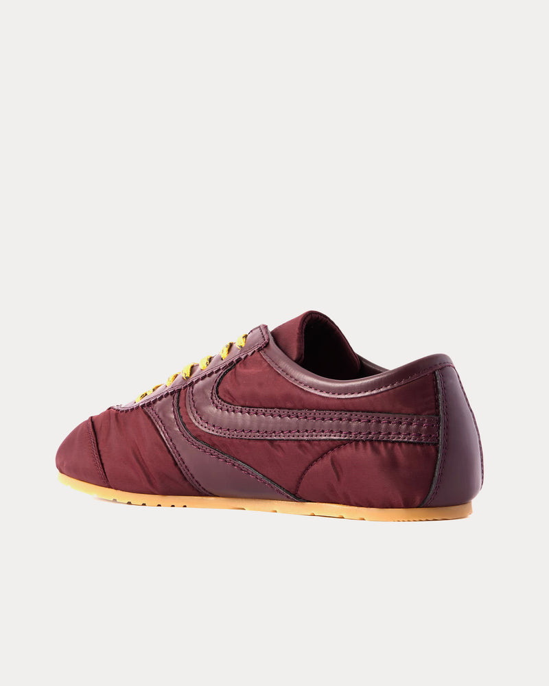 Dries Van Noten Dustin Leather-Trimmed Shell Burgundy Low Top Sneakers - 2