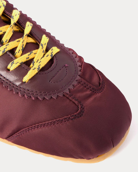 Dries Van Noten Dustin Leather-Trimmed Shell Burgundy Low Top Sneakers - 3
