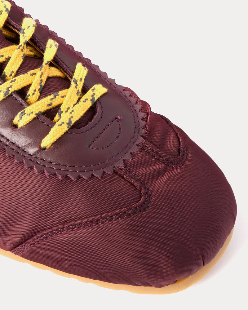Dries Van Noten Dustin Leather-Trimmed Shell Burgundy Low Top Sneakers - 3