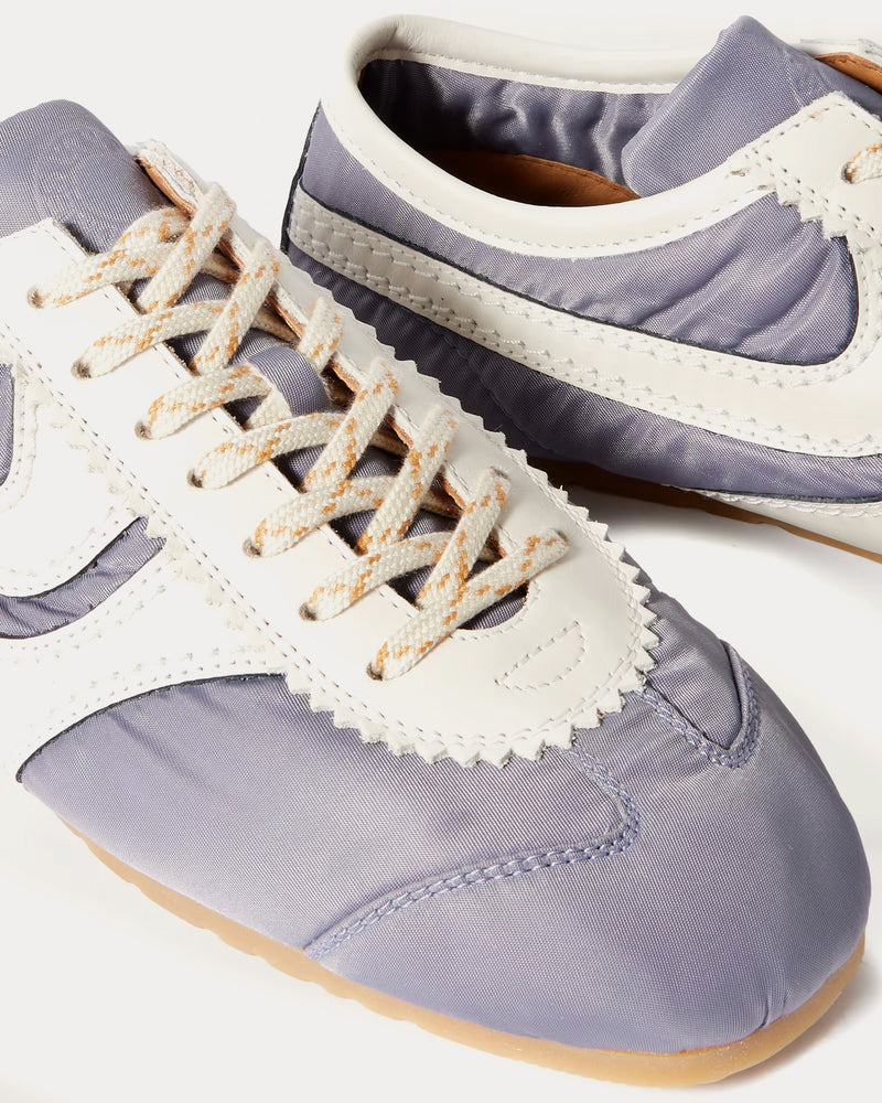 Dries Van Noten Dustin Leather-Trimmed Shell Light Blue Low Top Sneakers - 3