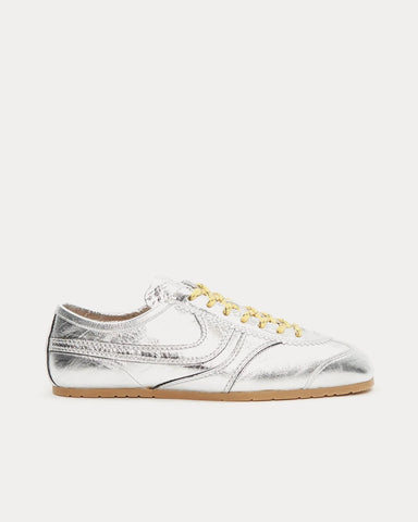 Dries Van Noten Dustin Leather Silver Low Top Sneakers