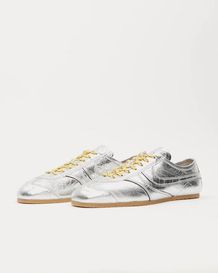 Dries Van Noten Dustin Leather Silver Low Top Sneakers - 2
