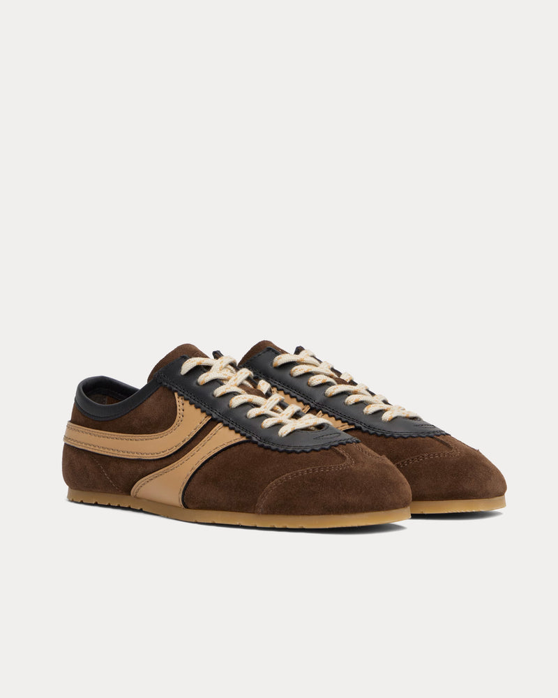 Dries Van Noten Dustin Suede Leather Dark Brown Low Top Sneakers - 2