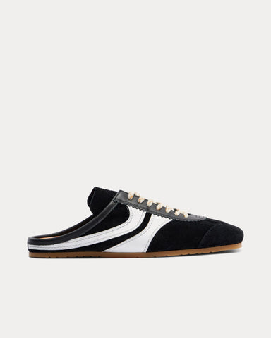 Dries Van Noten Suede Black / White Sneaker Mules