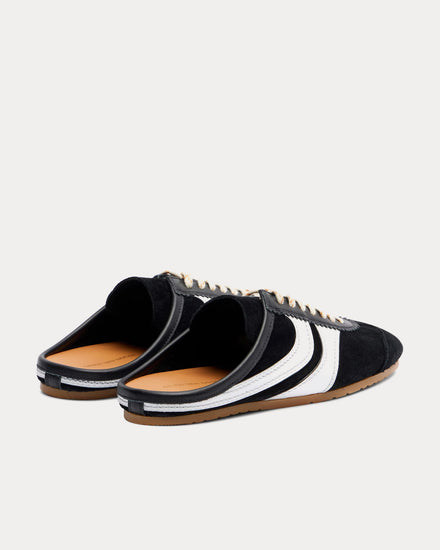 Dries Van Noten Suede Black / White Sneaker Mules - 3
