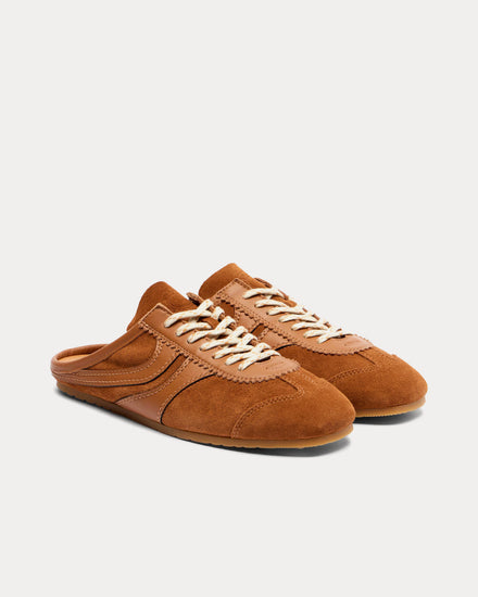 Dries Van Noten Suede Tan Sneaker Mules - 2