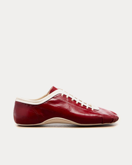 Dries Van Noten Climbing Ballerina Leather Red Low Top Sneakers - 1