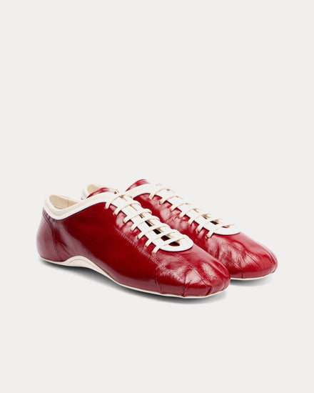 Dries Van Noten Climbing Ballerina Leather Red Low Top Sneakers - 2