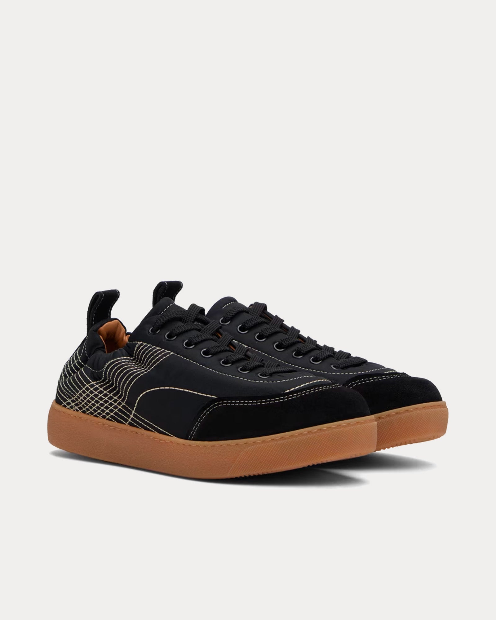 Dries Van Noten - Quilted Black Low Top Sneakers