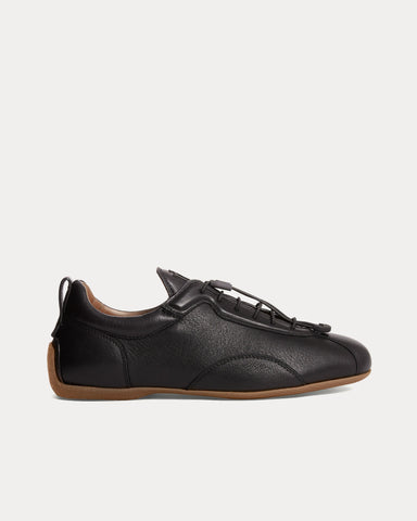 Dunhill Davies Automotive Deerskin Black Low Top Sneakers