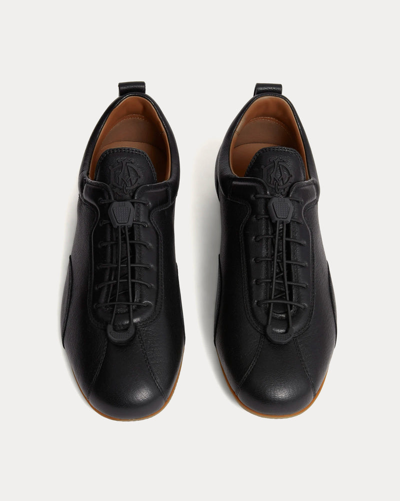 Dunhill Davies Automotive Deerskin Black Low Top Sneakers - 2