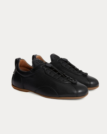 Dunhill Davies Automotive Deerskin Black Low Top Sneakers - 3