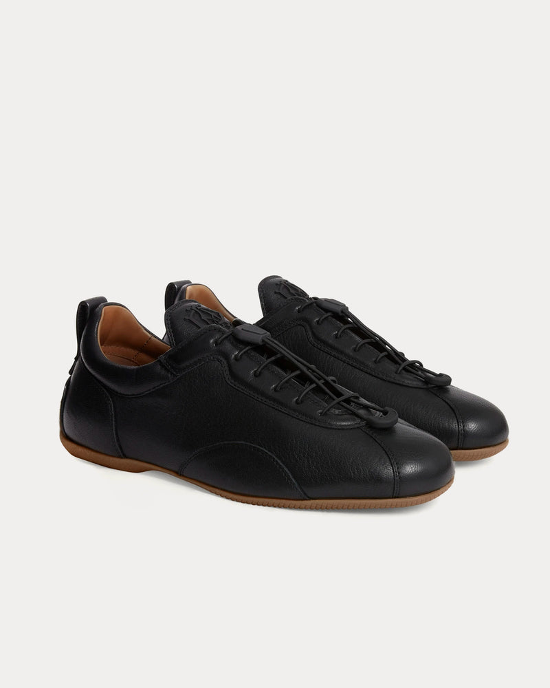 Dunhill Davies Automotive Deerskin Black Low Top Sneakers - 3
