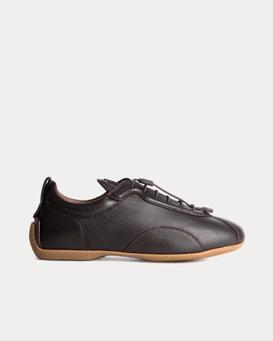Dunhill Davies Automotive Deerskin Dark Chocolate Low Top Sneakers