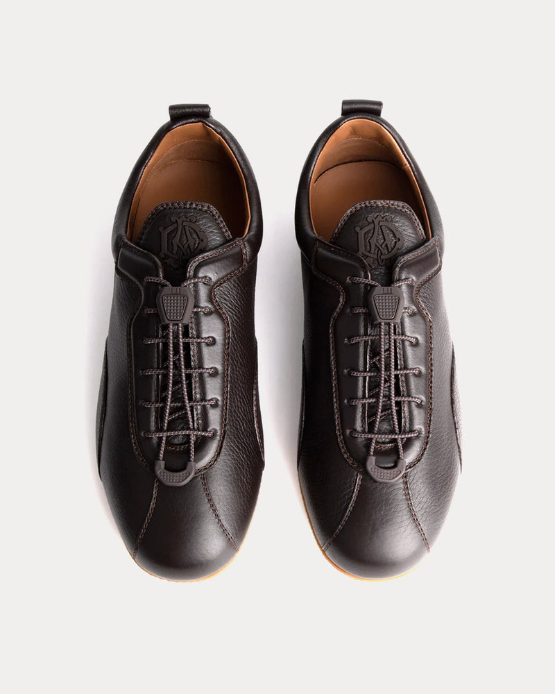 Dunhill Davies Automotive Deerskin Dark Chocolate Low Top Sneakers - 2
