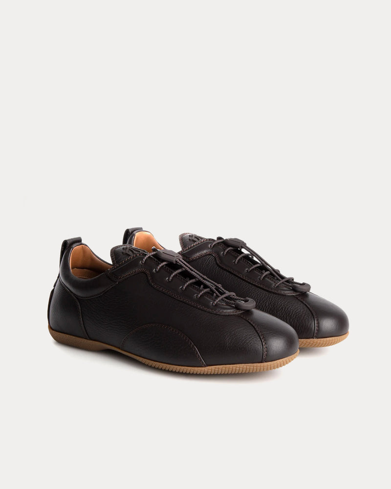 Dunhill Davies Automotive Deerskin Dark Chocolate Low Top Sneakers - 3