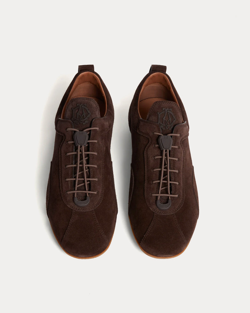 Dunhill Davies Automotive Suede Dark Chocolate Low Top Sneakers - 2
