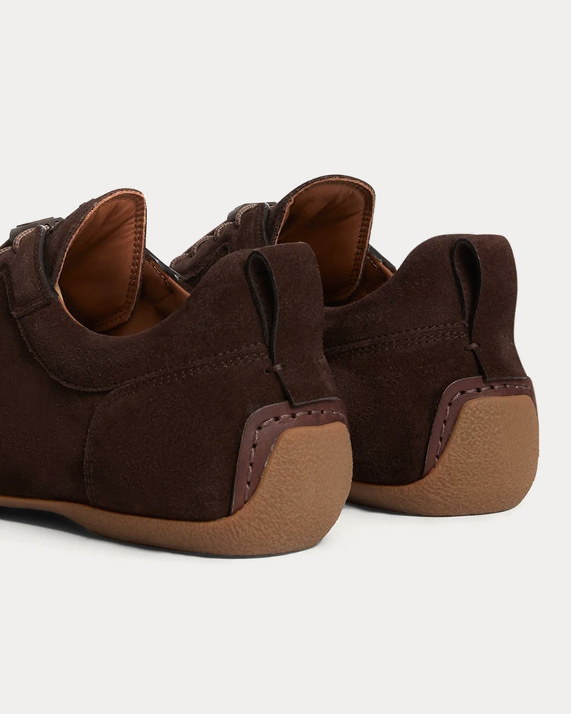 Dunhill Davies Automotive Suede Dark Chocolate Low Top Sneakers - 4