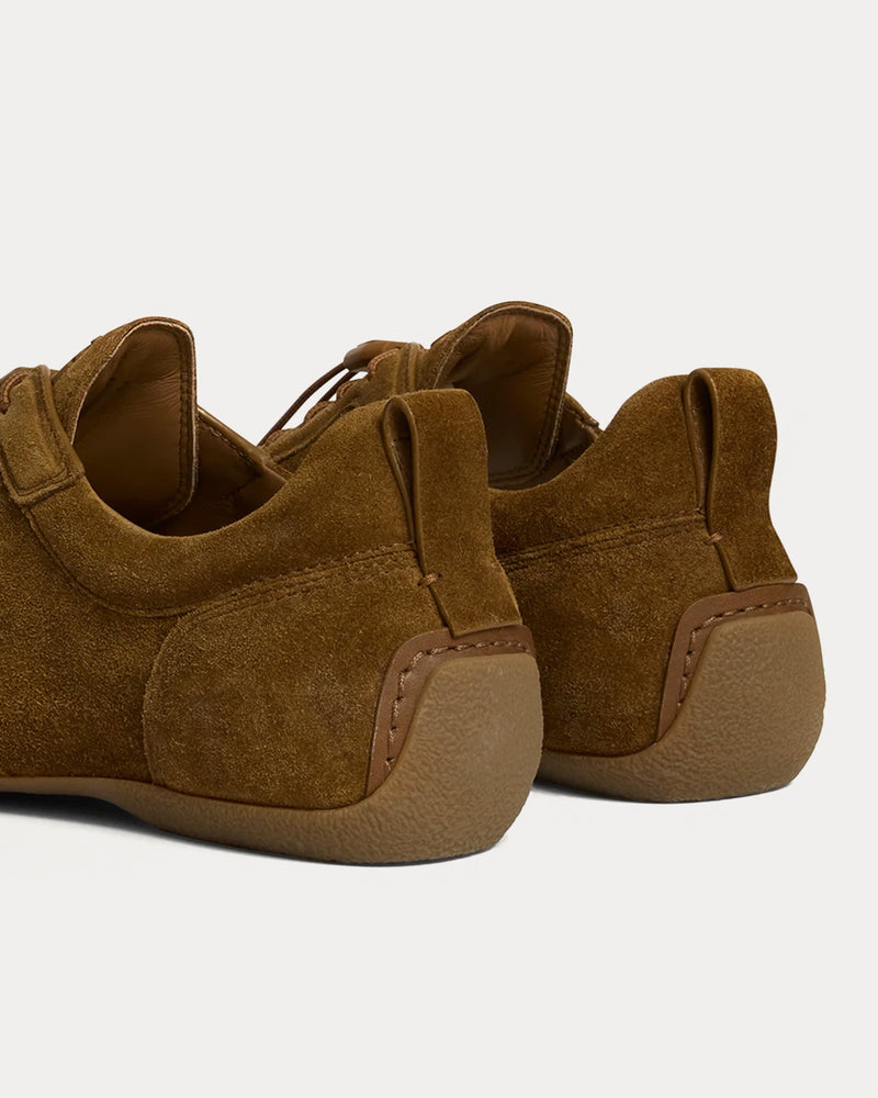 Dunhill Davies Automotive Suede Gold Brown Low Top Sneakers - 4