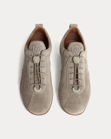 Dunhill Davies Automotive Suede Light Grey Low Top Sneakers - 2