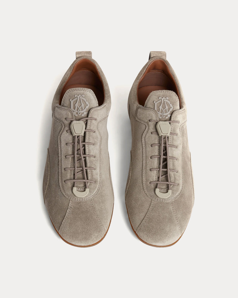 Dunhill Davies Automotive Suede Light Grey Low Top Sneakers - 2