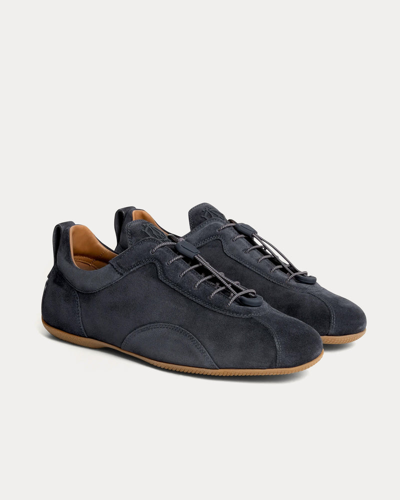 Dunhill Davies Automotive Suede Midnight Blue Low Top Sneakers - 3