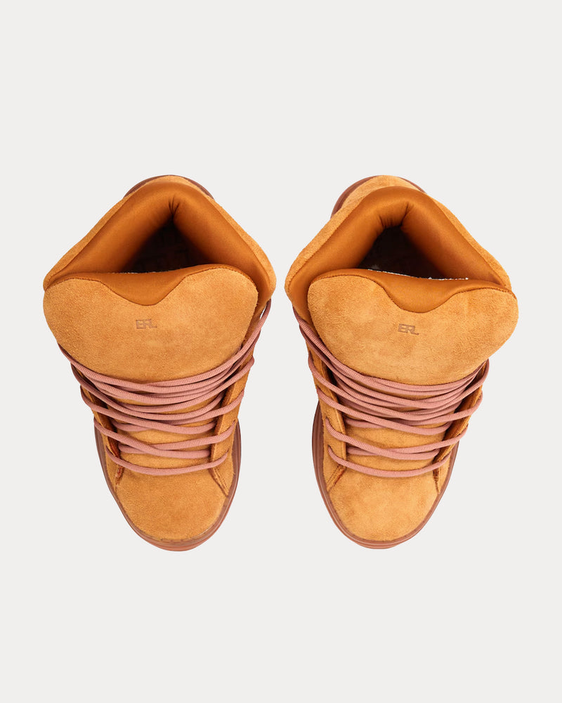ERL Men's Vamp Suede Natural High Top Sneakers