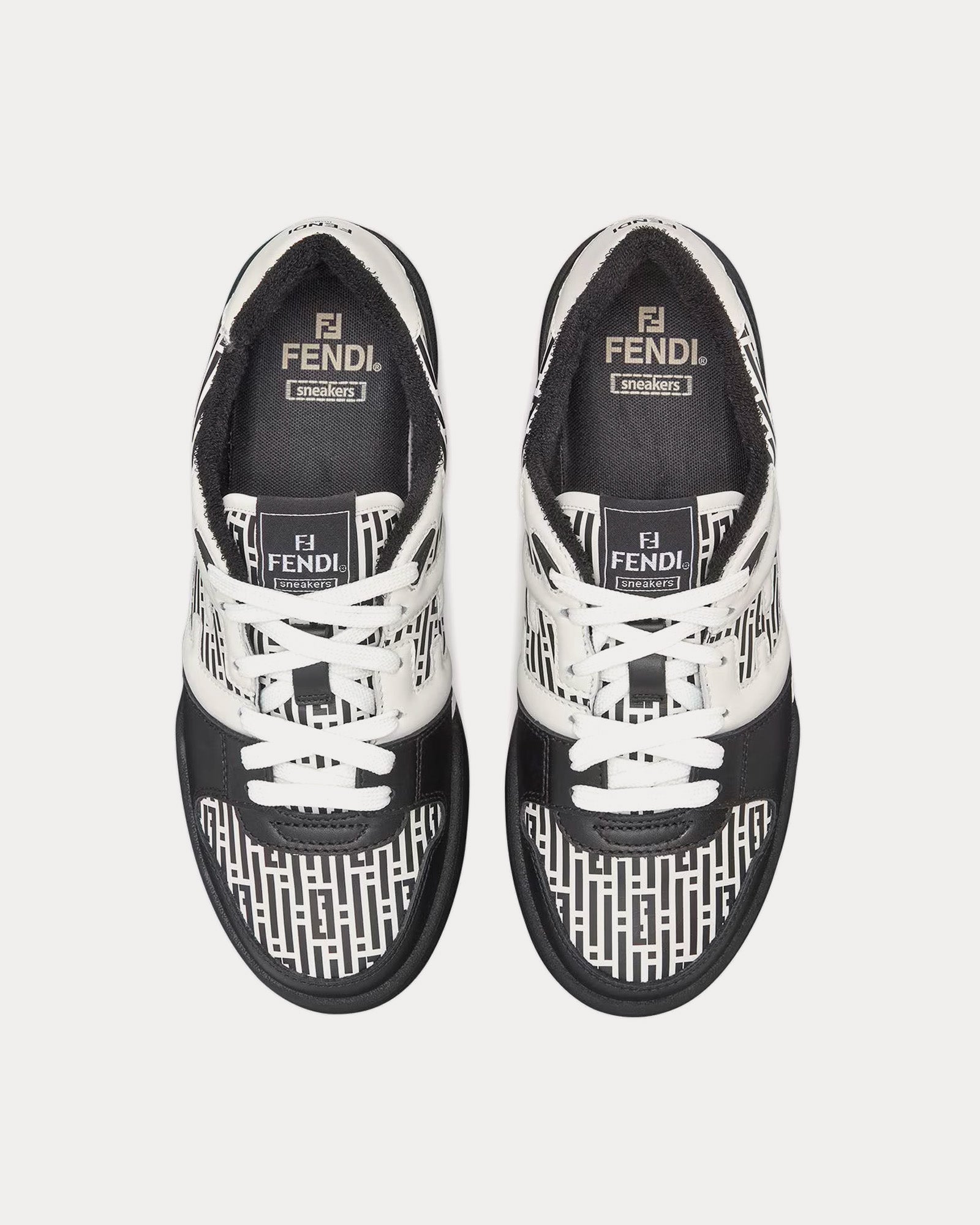 Fendi by Stefano Pilati - Match Leather White / Black Low Top Sneakers