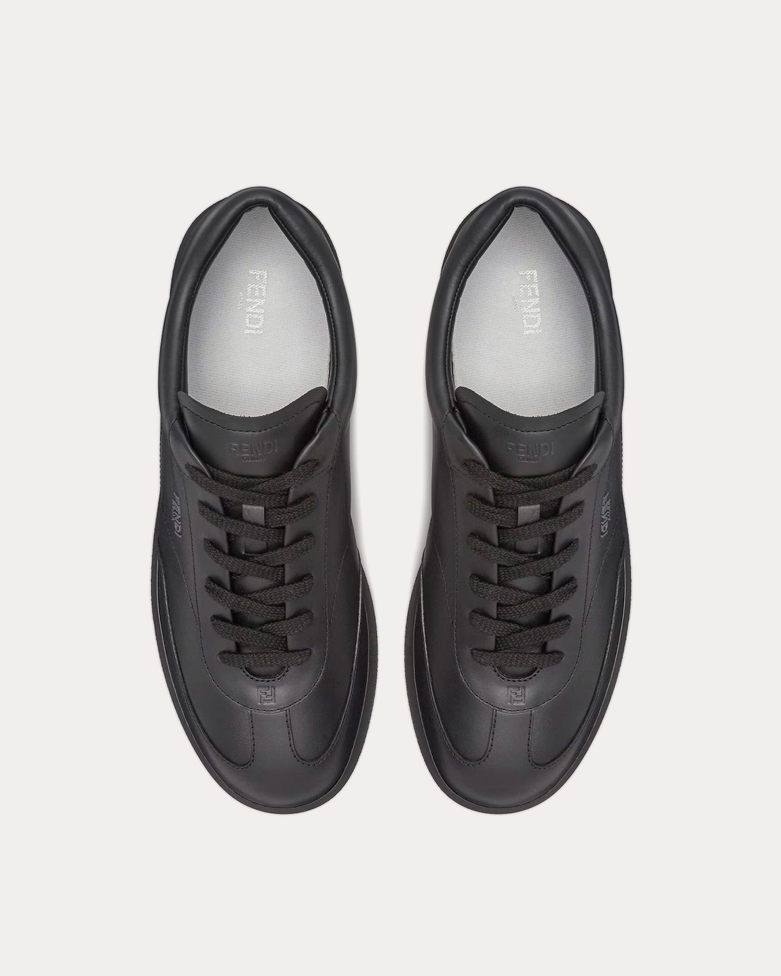 Fendi by Stefano Pilati - Slim Leather Black Low Top Sneakers
