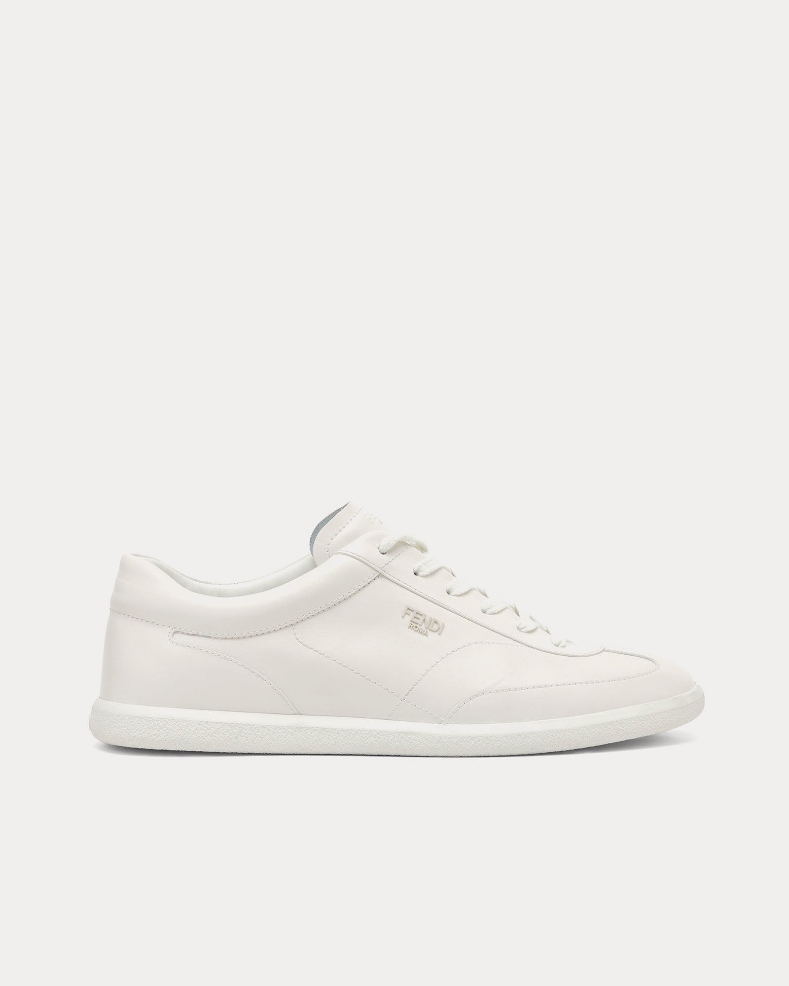 Fendi by Stefano Pilati - Slim Leather White Low Top Sneakers