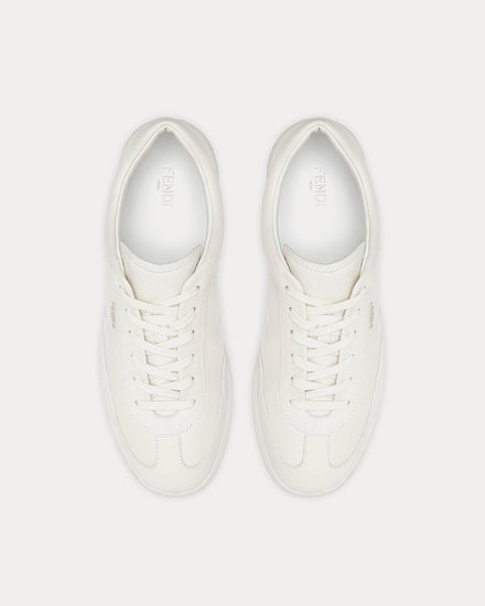 Fendi by Stefano Pilati Slim Leather White Low Top Sneakers - 2