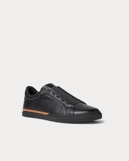 Fendi City Leather Black Low Top Sneakers - 3